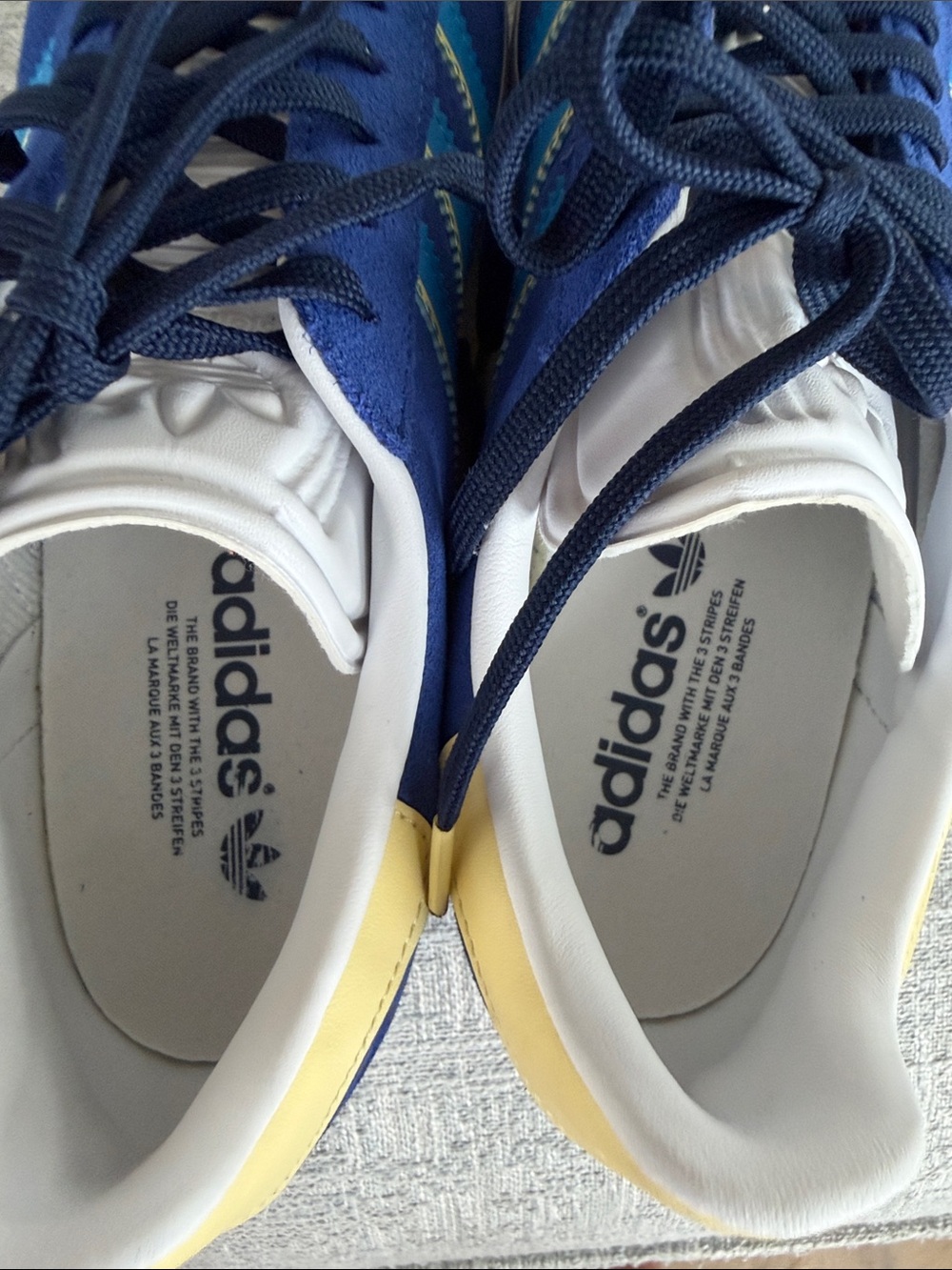 Adidas Gazelle Suede Sneakers in Royal Bright Blue & Yellow Women's 8 1/2 - Picture 7 of 10
